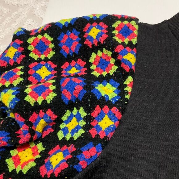 THML James Crochet Short Puff Sleeve Top. Size Large. Anthro. Grandmacore - Picture 7 of 12